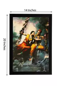 Radha Krishna Satin Matt Texture UV Art Painting