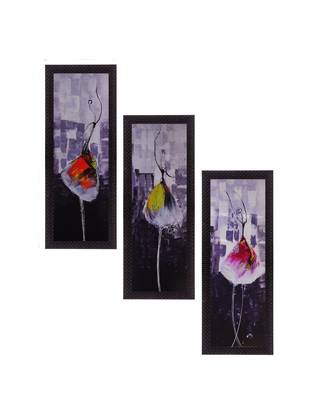Set Of 3 Dancing Girl Satin Matt Texture UV Art Painting 1