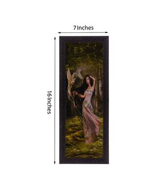 Beautiful Woman With Bird Satin Matt Texture UV Art Painting 2