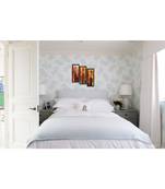 Set Of 3 Tribal Village Ladies Satin Matt Texture UV Art Painting