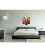 Set Of 3 Tribal Village Ladies Satin Matt Texture UV Art Painting