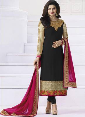 Black embroidered georgette salwar 1