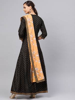 Black printed polyester salwar 2