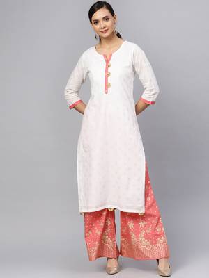 White printed cotton salwar 1