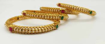 Gold   beaded jewellery bangles 1