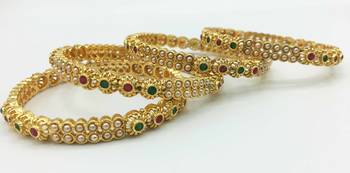 Gold   beaded jewellery bangles 5