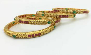 Gold stone bangles 3
