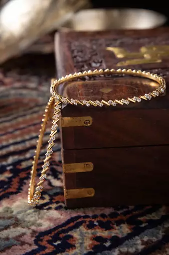Diamond Radiance Duo: Set of 2 Bangles and Bracelets