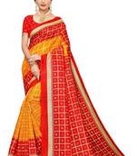 Multicolor printed bhagalpuri saree with blouse