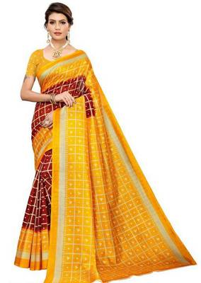 Multicolor printed bhagalpuri saree with blouse 1