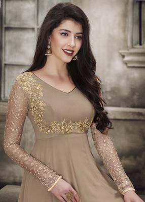Chiku embroidered faux georgette salwar 2