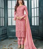Pink Heavy Faux Georgette Party Wear Designer Suit
