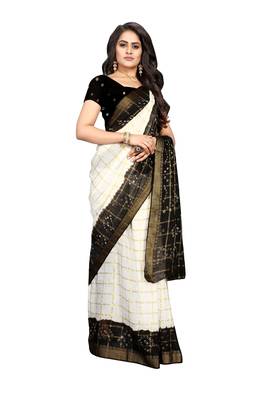 Multicolor hand woven art silk saree with blouse 5