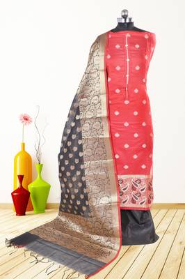 Women's Festive Wear Banarasi Silk Dress Material With Banarasi Dupatta 1