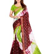 Multicolor hand woven art silk saree with blouse