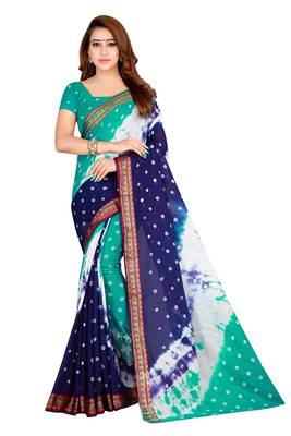 Multicolor hand woven art silk saree with blouse 1