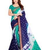 Multicolor hand woven art silk saree with blouse