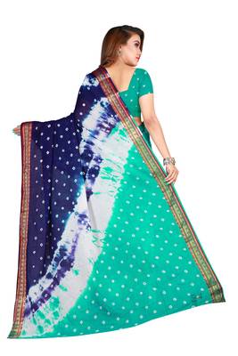 Multicolor hand woven art silk saree with blouse 2