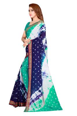 Multicolor hand woven art silk saree with blouse 3