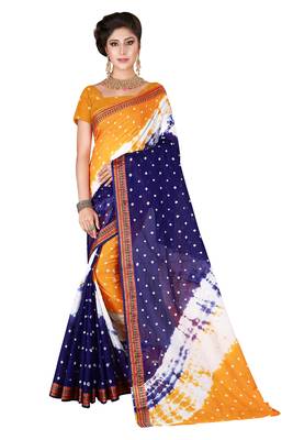 Multicolor hand woven art silk saree with blouse 1