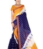 Multicolor hand woven art silk saree with blouse