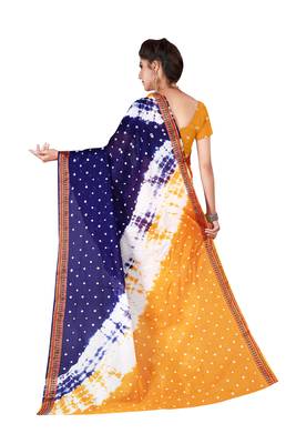 Multicolor hand woven art silk saree with blouse 2