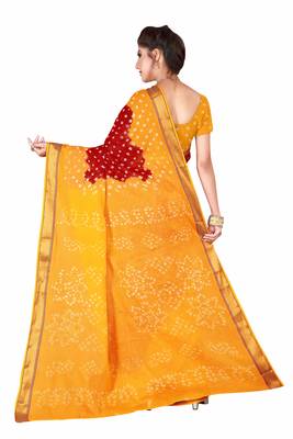 Multicolor hand woven art silk saree with blouse 2