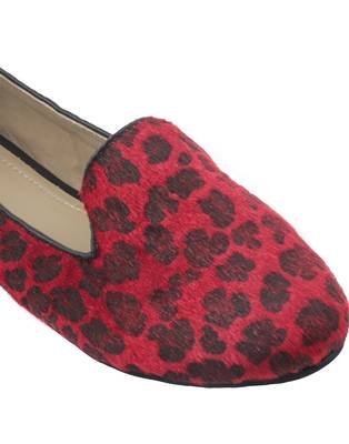 Trends & Trades Women Red & Black Leopard Print Ballerinas 4