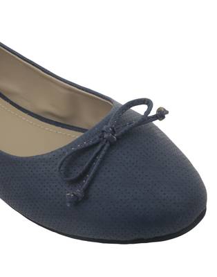 Trends & Trades Blue Preforated Design Ballerinas Shoes 4