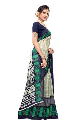 Multicolor printed georgette saree with blouse 3