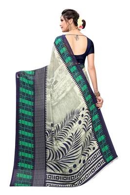 Multicolor printed georgette saree with blouse 4