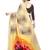 Beige printed georgette saree with blouse