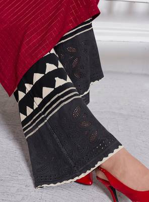 Maroon Embroidered Cotton Ethnic Kurtis 4