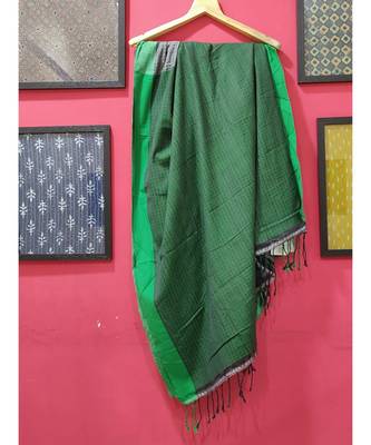 Dark  Grey Bengal cotton Handloom saree with blouse 1