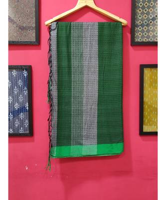 Dark  Grey Bengal cotton Handloom saree with blouse 3
