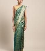 Beige woven art silk saree with blouse