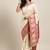 Cream embroidered art silk saree with blouse