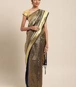Golden woven art silk saree with blouse