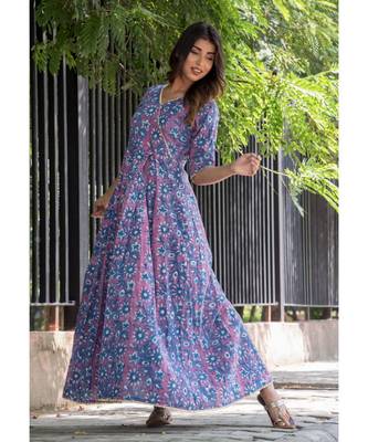 INDIGO BLUE GOTA FLOOR LENGTH DRESS 1