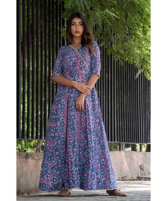 INDIGO BLUE GOTA FLOOR LENGTH DRESS 2