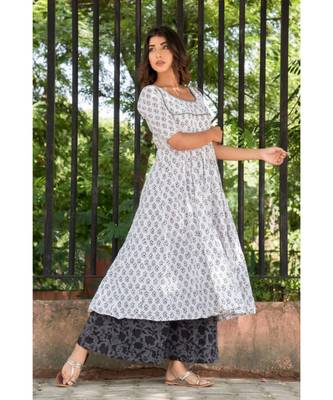 WHITE ANARKALI WITH PALAZO 3