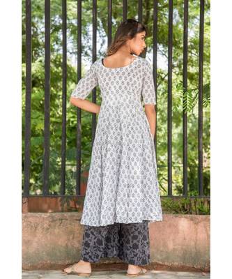 WHITE ANARKALI WITH PALAZO 5