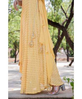 GOLDEN ANGRAKHA ANARKALI WITH DUPATTA 4