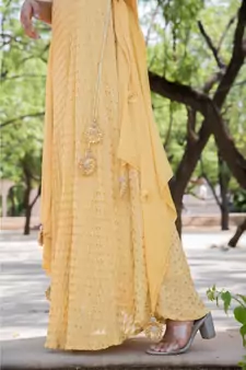 GOLDEN ANGRAKHA ANARKALI WITH DUPATTA