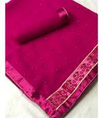 Pink Plain chiffon saree with blouse