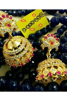 Gorgeous High Gold Plated White Ane Red Colour Stones Jumkas