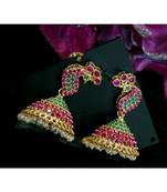 Gorgeous Multi Colour Stones Peacock Jumkas