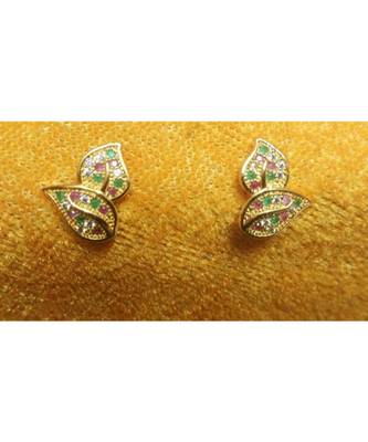 Muliticolour Stone Leaf Studs 1