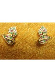 Muliticolour Stone Leaf Studs