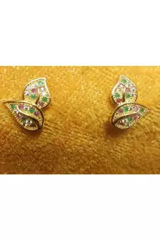 Muliticolour Stone Leaf Studs